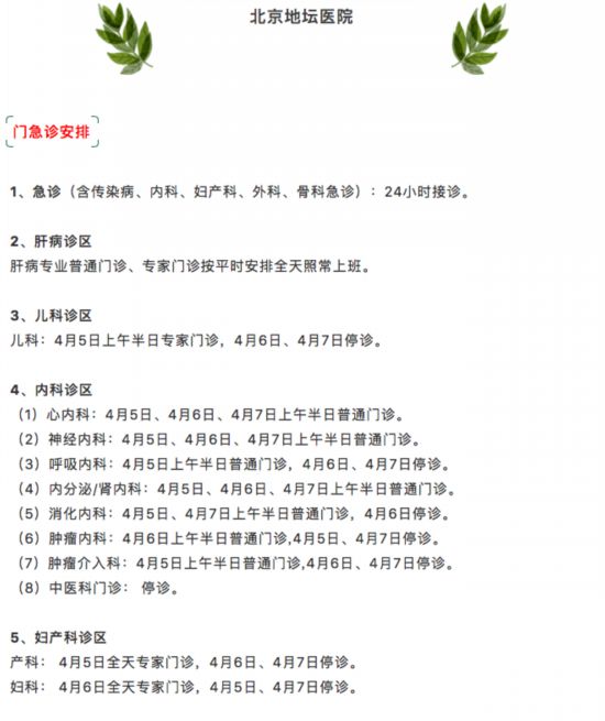 清明假期北京22家市屬醫院出診信息，快收藏