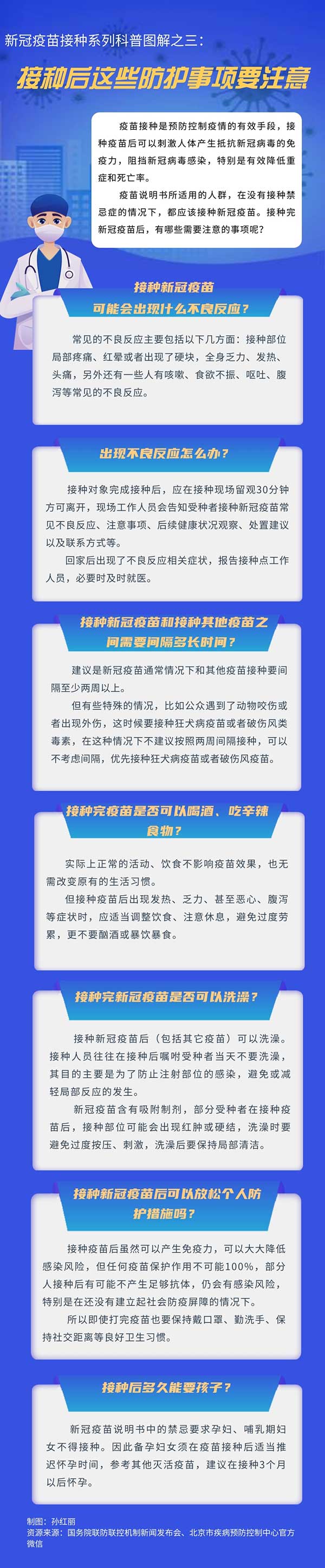 新冠疫苗接種系列科普?qǐng)D解之三：接種后這些防護(hù)事項(xiàng)要注意