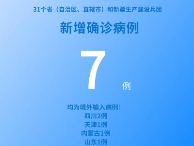 國家衛健委:5月4日新增新冠肺炎確診病例7例均為境外輸入病例