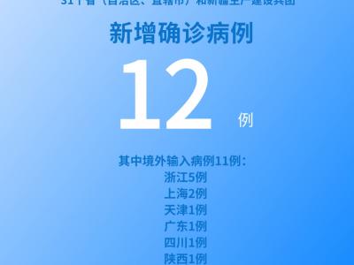 國家衛(wèi)健委:5月19日新增新冠肺炎確診病例12例其中本土病例1例