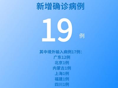 國家衛健委：5月26日新增新冠肺炎確診病例19例其中本土病例2例