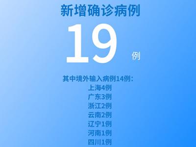 國(guó)家衛(wèi)健委:6月6日新增新冠肺炎確診病例19例其中本土病例5例