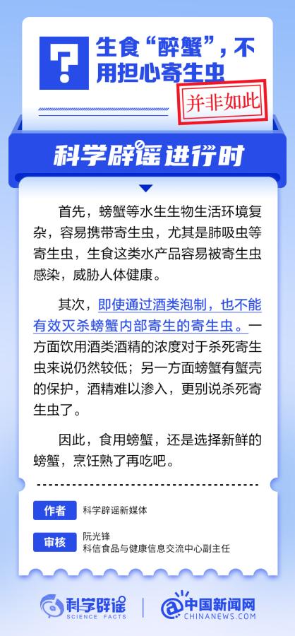中新真探：生食“醉蟹”，不用擔心寄生蟲？