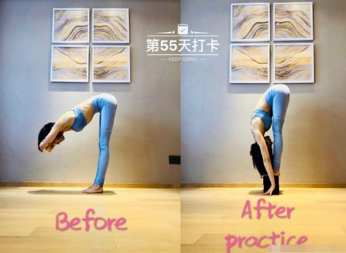 王子文身體超柔軟，不愧是瑜伽大師，最后一張常人都不做到