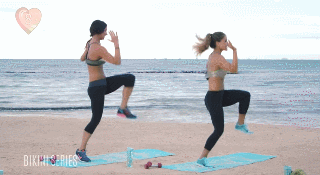 沙灘燃脂訓練，兩個小天使帶你打造魔鬼身材