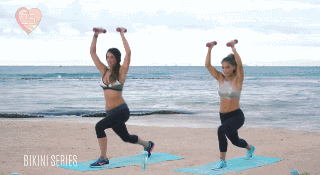 沙灘燃脂訓練，兩個小天使帶你打造魔鬼身材