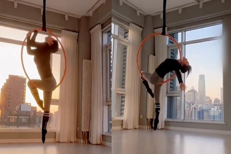 柳巖最新近況曝光 穿緊身衣騰空大玩瑜伽太驚艷-易網健康<a href=http://www.jsjjzhkt.cn/jkys/ target=_blank class=infotextkey>養(yǎng)生</a>網 柳巖最新近況曝光 穿緊身衣騰空大玩瑜伽太驚艷