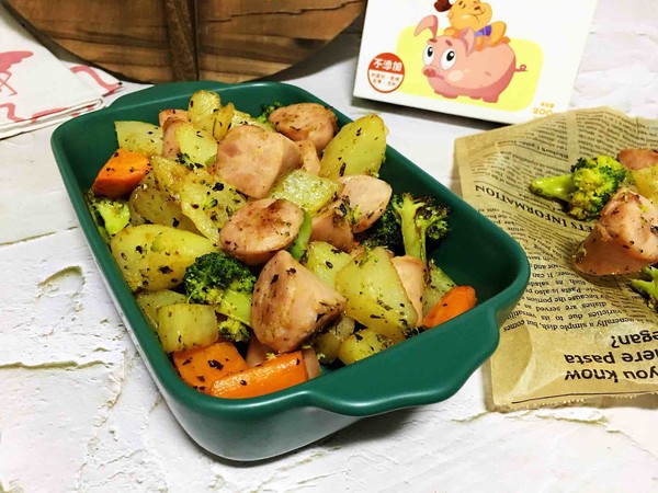 香腸烤土豆的做法-黑椒味烤菜譜-易網健康養生網 香腸烤土豆的做法-黑椒味烤菜譜