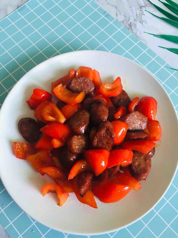 紅椒牛肉腸的做法-家常味炒菜譜