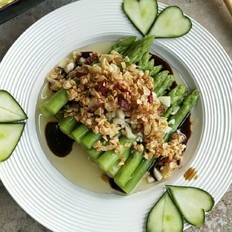 蒜香油淋蘆筍的做法-酸辣味拌菜譜