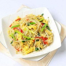 雞蛋粉絲炒綠豆芽的做法-家常味炒菜譜