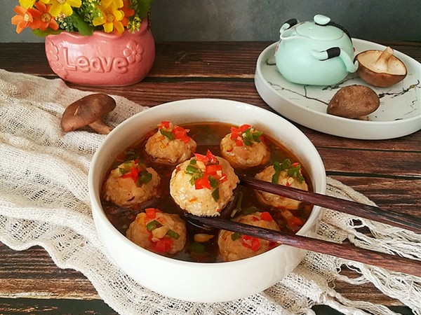 香菇釀肉的做法-香辣味蒸菜譜