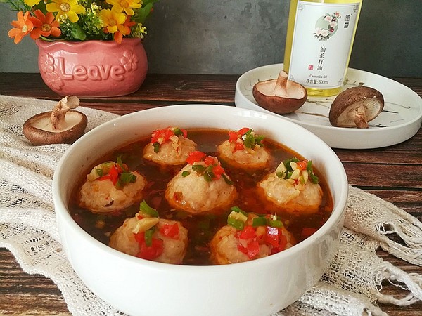 香菇釀肉的做法-香辣味蒸菜譜