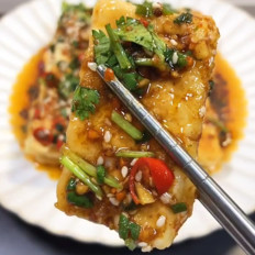 黃金蘸水豆腐的做法-咸鮮味煎菜譜