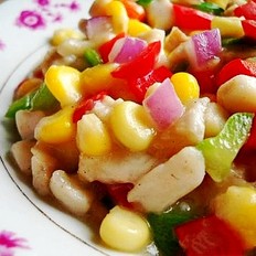 玉米魚(yú)丁的做法-家常味炒菜譜