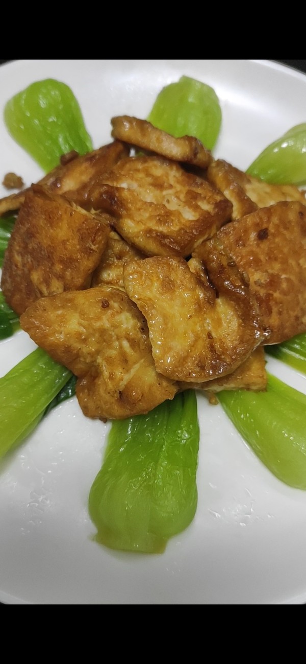 家常青菜豆腐，完美的搭檔，超級下飯！的做法-家常味煎菜譜