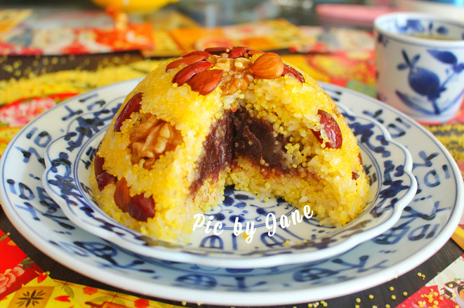 小米八寶飯的做法-甜味蒸菜譜