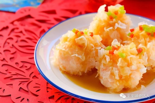 銀耳蝦球 寶寶輔食食譜的做法-家常味蒸菜譜-易網健康養生網 銀耳蝦球 寶寶輔食食譜的做法-家常味蒸菜譜