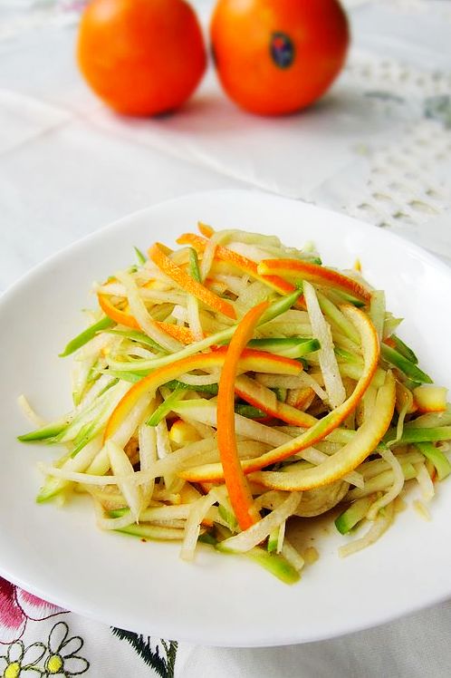 橙子皮拌青蘿卜絲的做法-家常味拌菜譜-易網健康養生網 橙子皮拌青蘿卜絲的做法-家常味拌菜譜