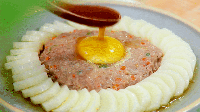 肉沫蒸山藥  寶寶輔食食譜的做法-家常味蒸菜譜