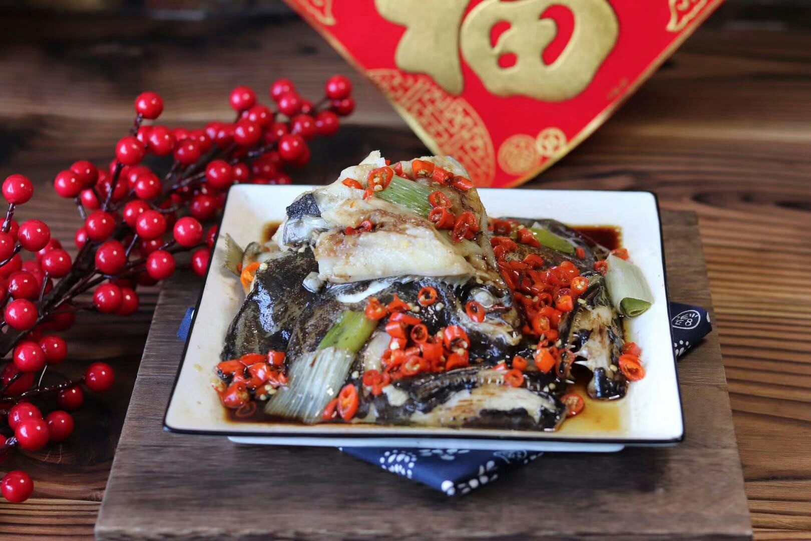 清蒸鰈魚頭的做法-家常味蒸菜譜