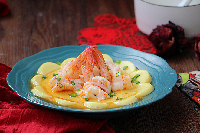 鮮蝦玉子豆腐的做法-咸鮮味蒸菜譜