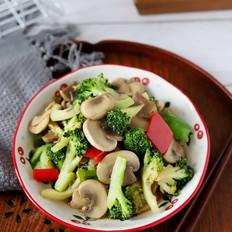 西蘭花炒口蘑的做法-家常味炒菜譜