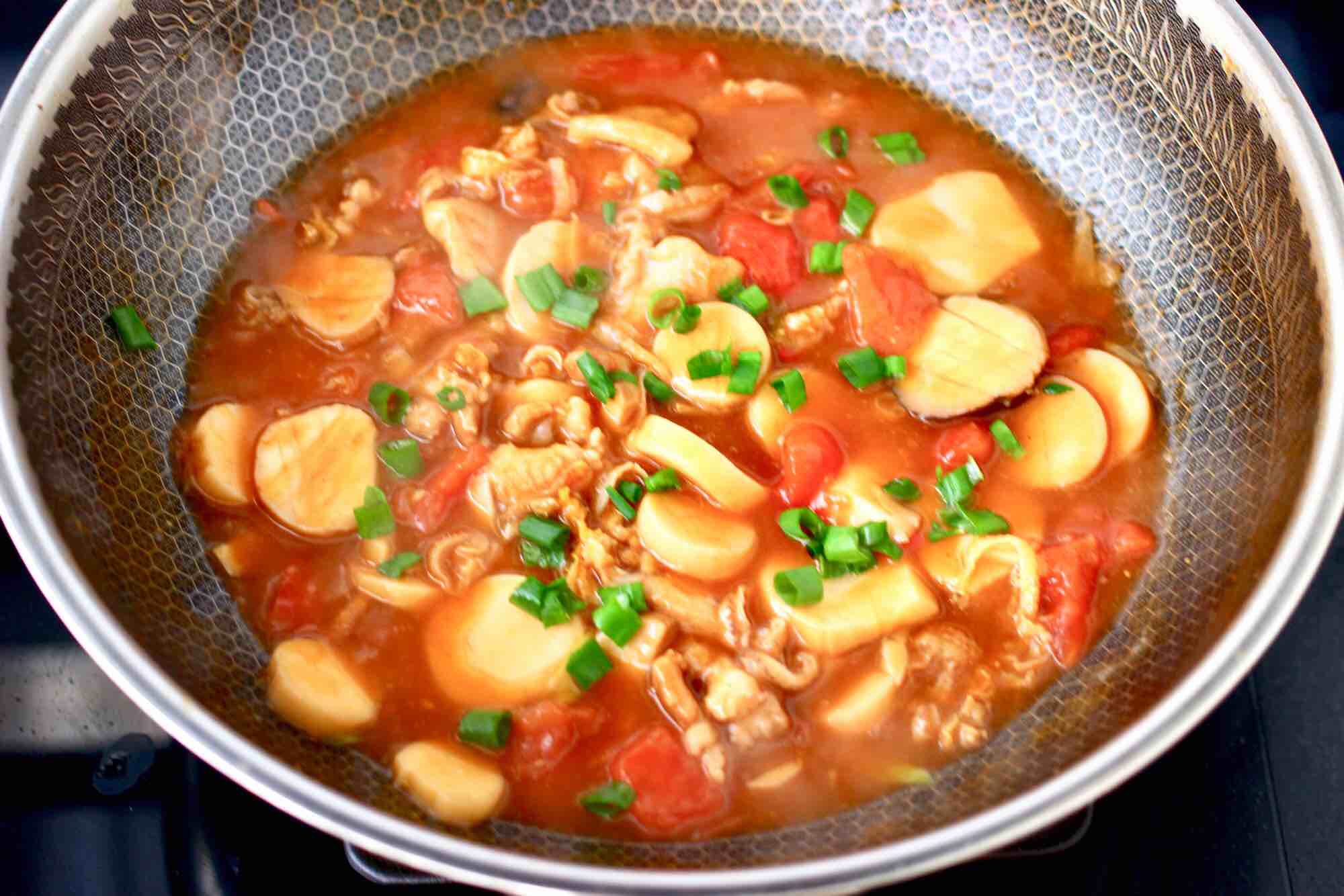 杏鮑菇扇貝花肉煲的做法-家常味燉菜譜