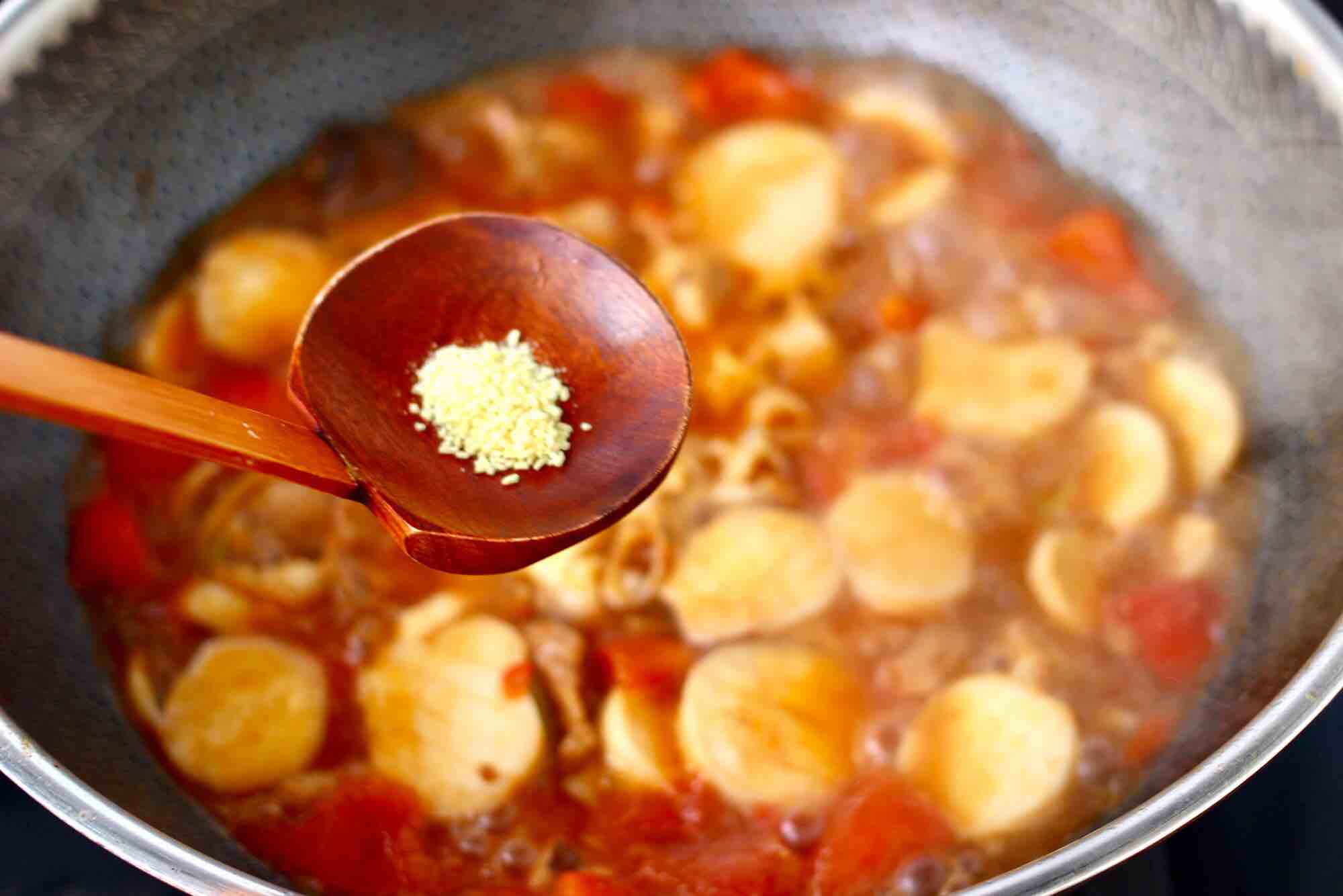 杏鮑菇扇貝花肉煲的做法-家常味燉菜譜