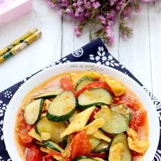 西紅柿黃瓜炒蛋的做法-家常味炒菜譜