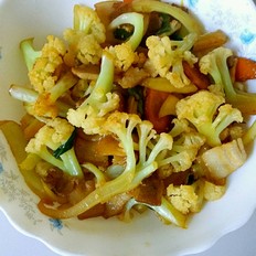 肉炒有機(jī)菜花的做法-家常味炒菜譜