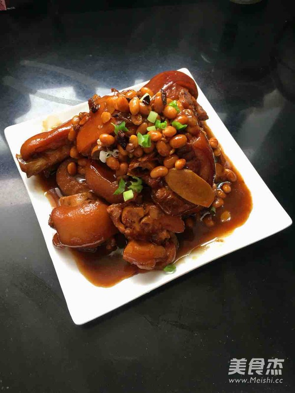 黃豆燉豬蹄/高壓鍋版的做法-五香味燉菜譜