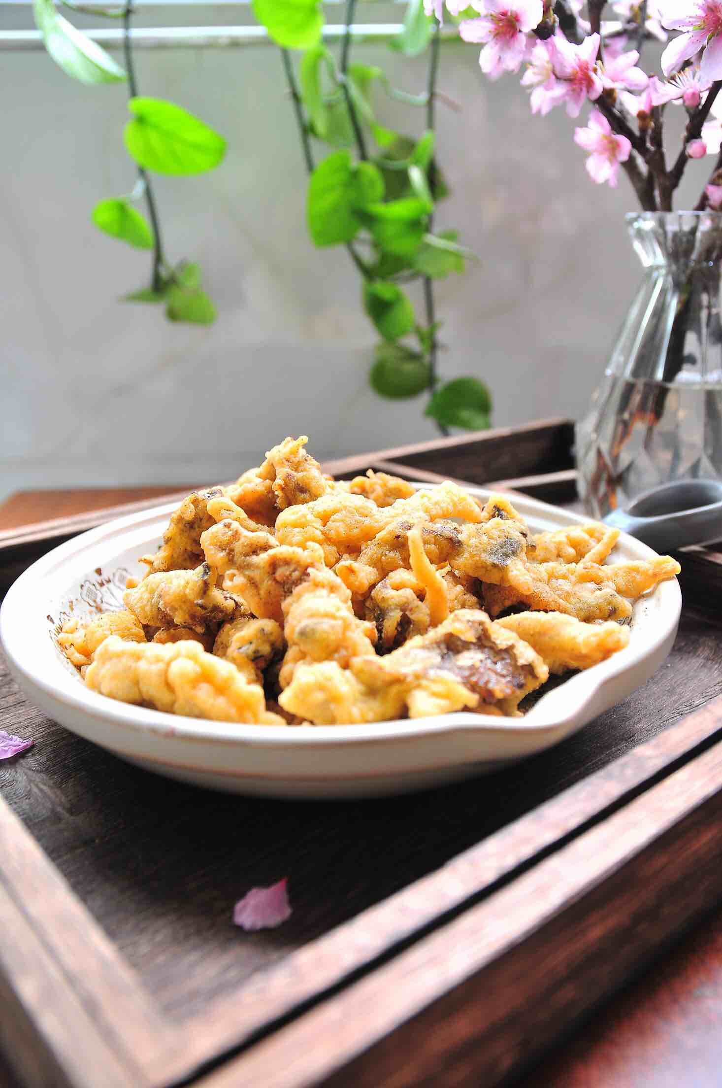 椒鹽平菇的做法-家常味炸菜譜