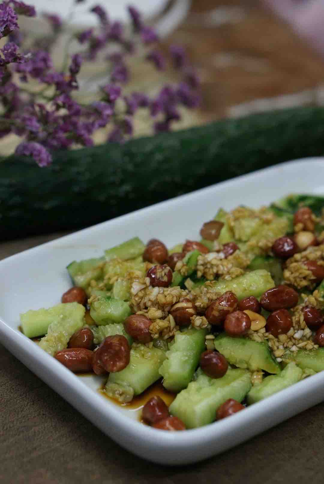 花生米拌黃瓜的做法-酸辣味炸菜譜
