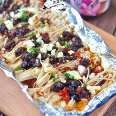 香菇醬烤金針菇的做法-家常味烤菜譜