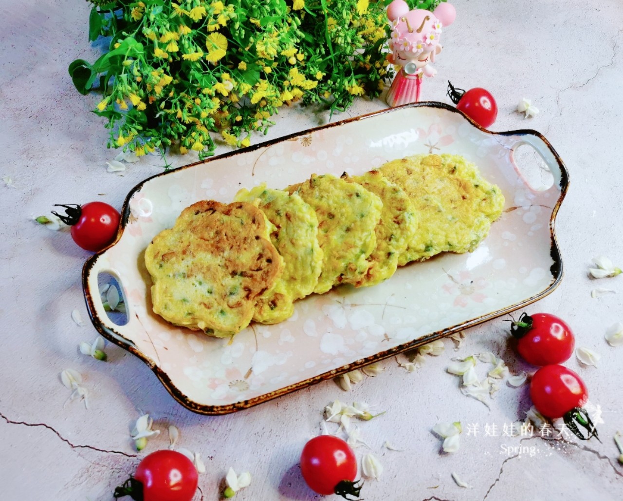 槐花系列之槐花雞蛋餅的做法-咸鮮味煎菜譜
