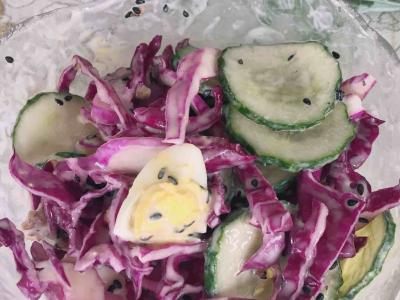 高顏值紫甘藍酸奶懶人減脂沙拉的做法-甜味拌菜譜