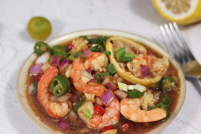 檸檬蝦仁的做法-香辣味拌菜譜