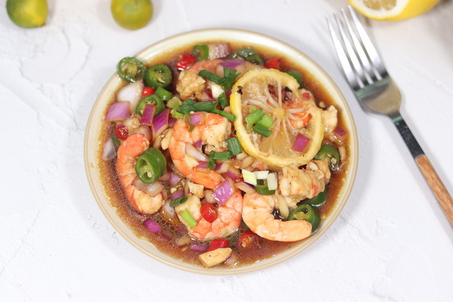 檸檬蝦仁的做法-香辣味拌菜譜