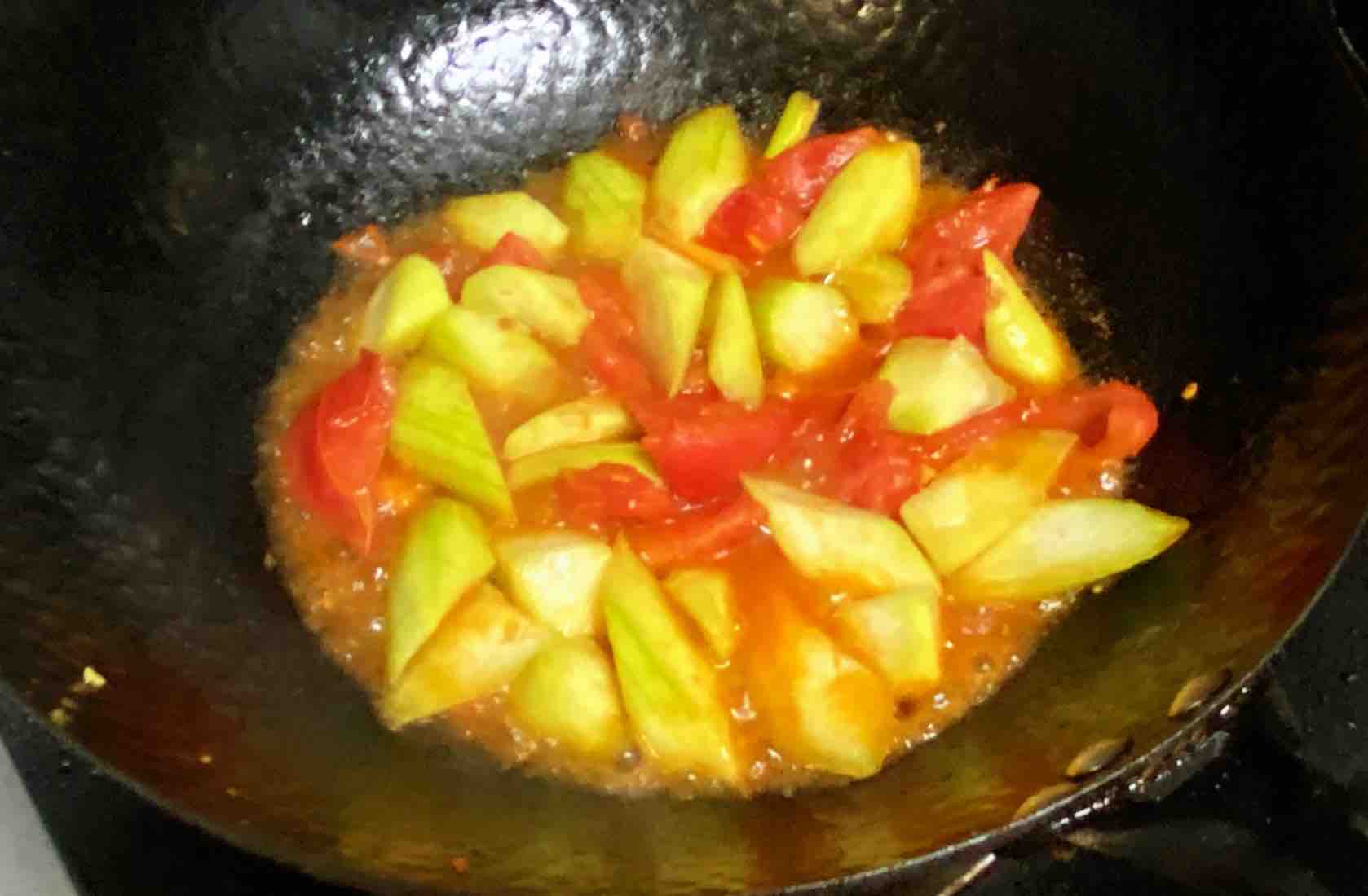 【孕婦食譜】番茄絲瓜炒雞蛋，酸酸甜甜，營養全面～的做法-咸鮮味炒菜譜