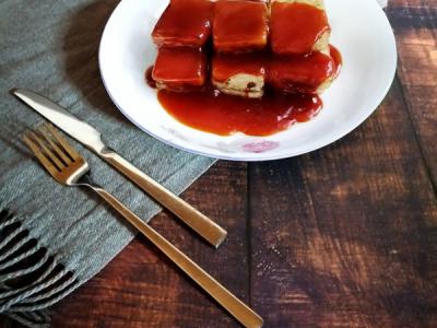 茄汁脆皮豆腐的作法-酸甜味煎菜譜