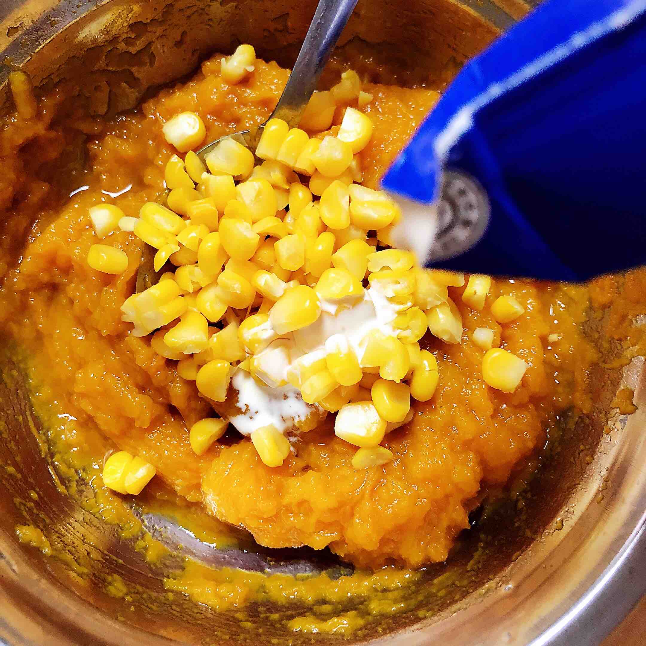 芝士焗玉米南瓜的做法-甜味烤菜譜