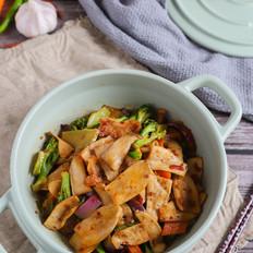 干鍋西藍花杏鮑菇的作法-家常味煮食譜