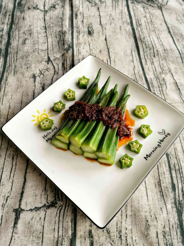 蝦蓉醬拌秋葵的做法-咸鮮味煮菜譜