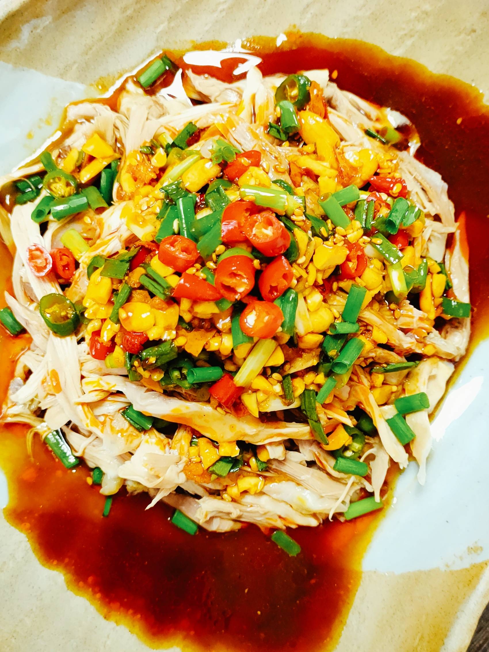 #貼秋膘#口水雞的做法-酸辣味拌菜譜