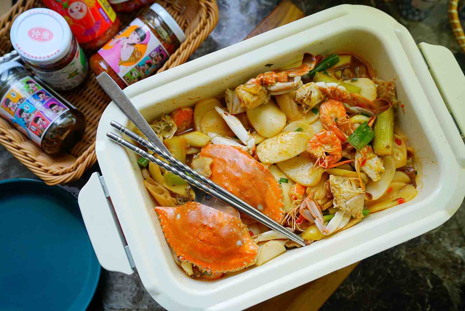 蟹蝦炒年糕的做法-咸鮮味炒菜譜