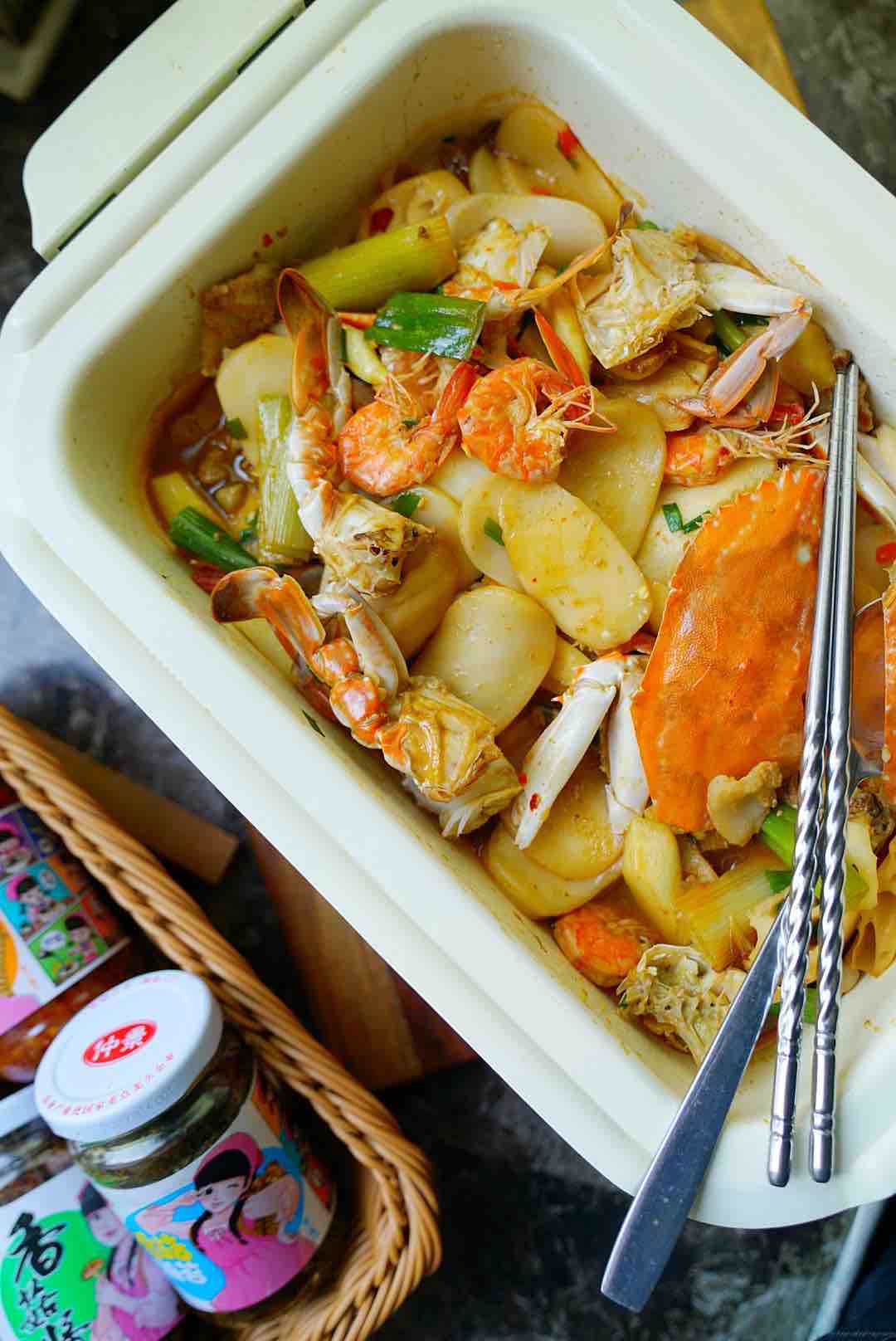 蟹蝦炒年糕的做法-咸鮮味炒菜譜