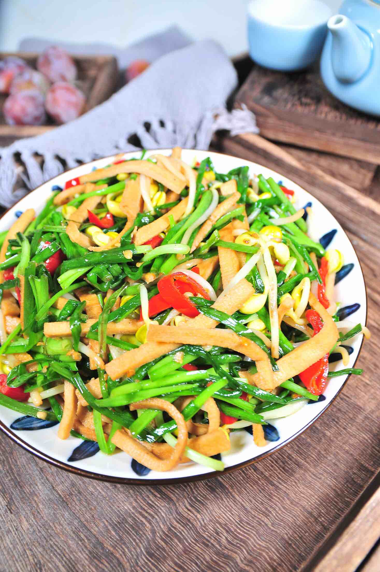 韭香豆芽炒干子的做法-家常味炒菜譜