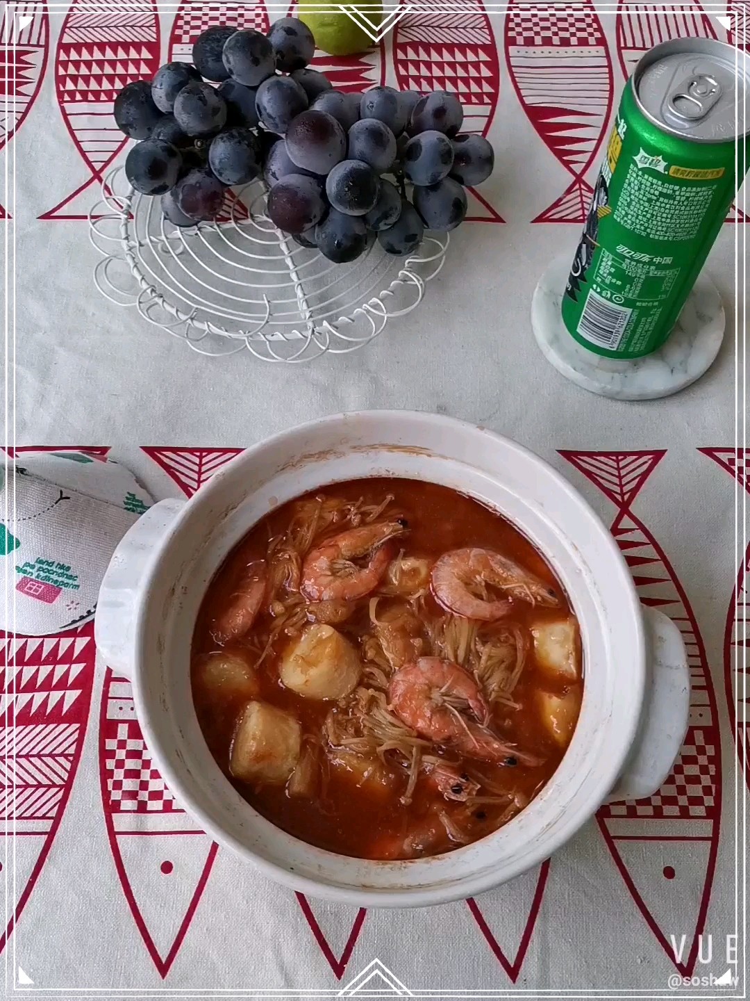 金針菇鮮蝦豆腐煲的做法-咸鮮味煮菜譜