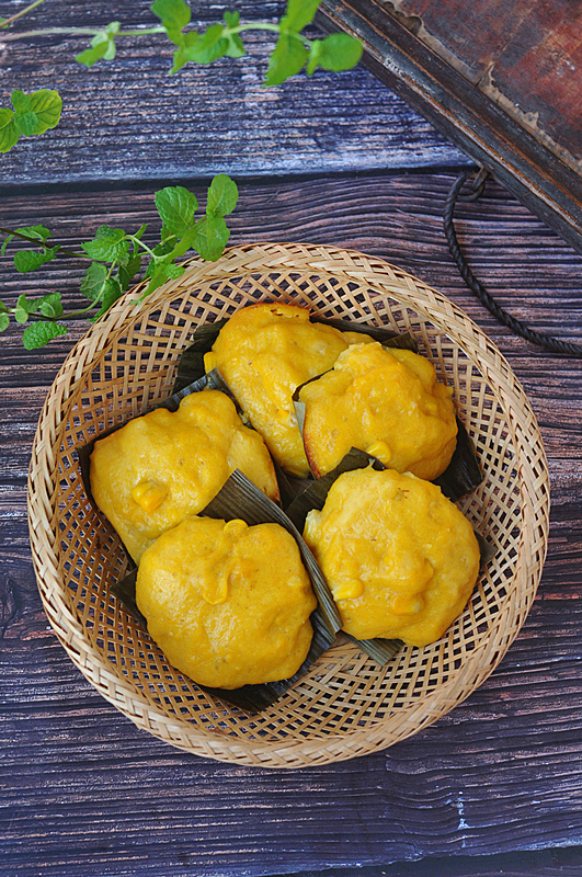 玉米南瓜蒸糕的做法-甜味蒸菜譜